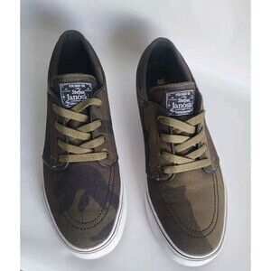 Nike Stefan Zoom Air Janoski Iguana Canvas Green Camo Skateboard Sneakers Size 9